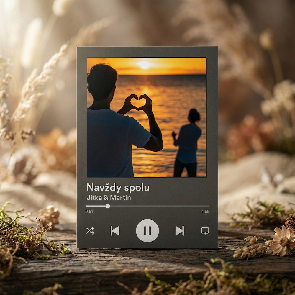 NFC plaketa s fotkou a písničkou